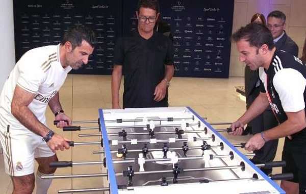 Figo And Del Piero Play Table Football